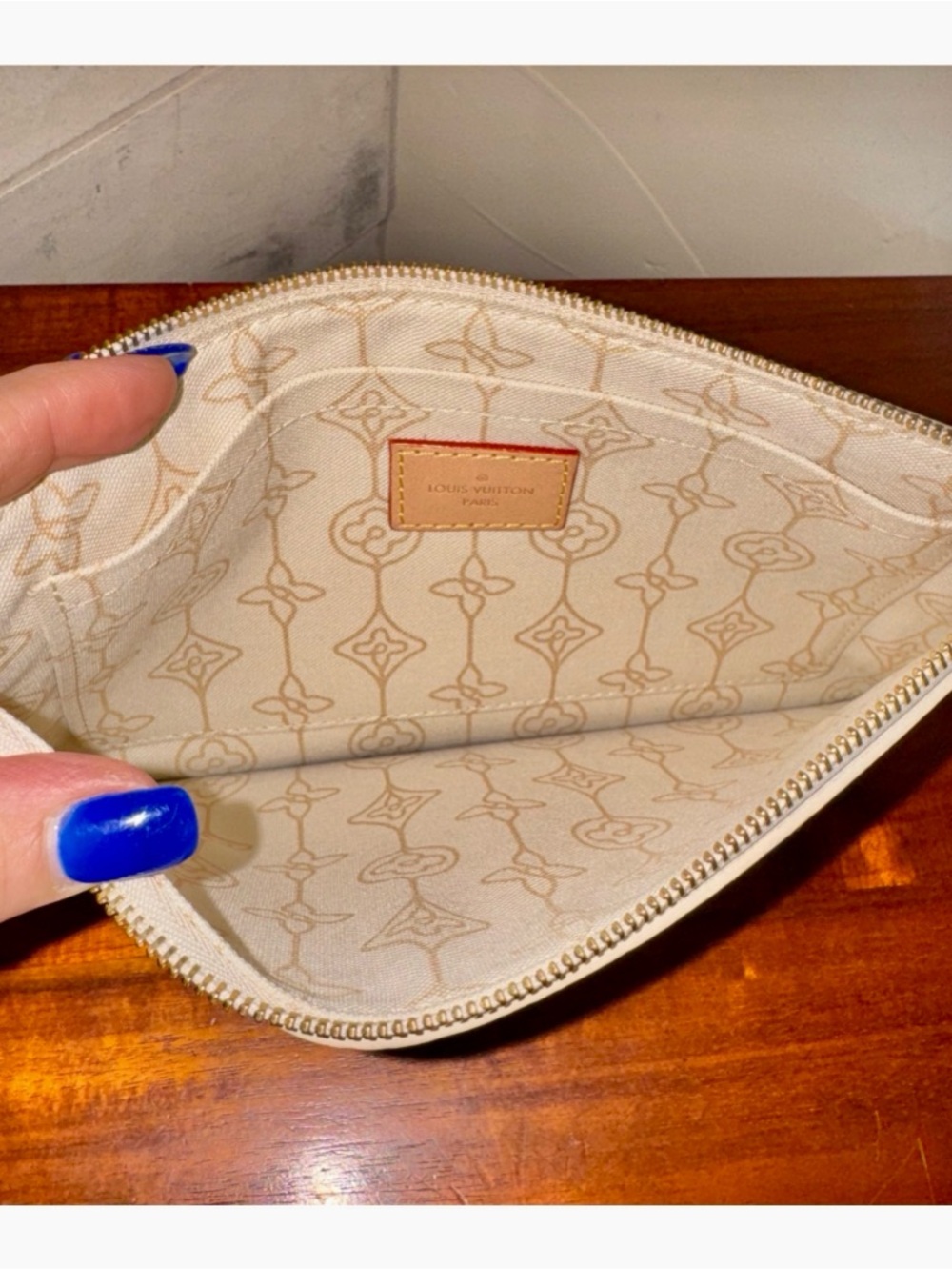 🤍GORGEOUS 🤍LOUIS VUITON DAMIER AZUR POCHETTE NAUTICAL EDITION - Picture 9 of 13